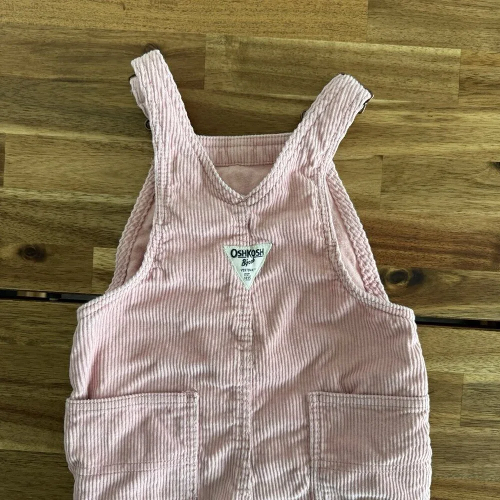 Oshkosh B'gosh Girl's 4T Corduroy Overall PINK‎ Preppy Classic School Play